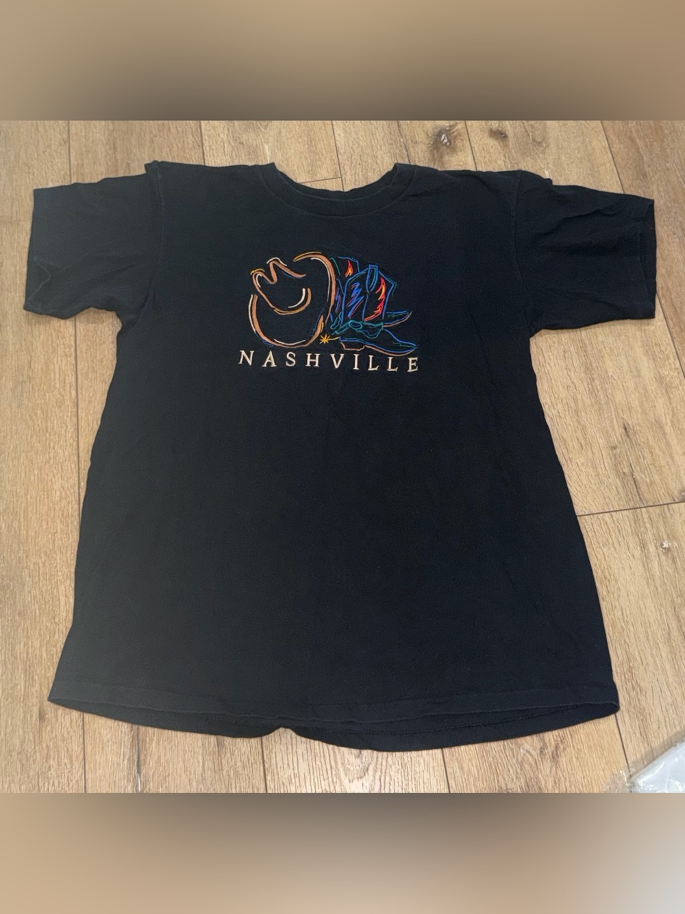 Vintage Nashville Tennessee Country Music Tshirt Boots Cowboy Hat Large HTF